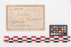 Etiketten zu Harzrest (NHMW-PRAE-024039)